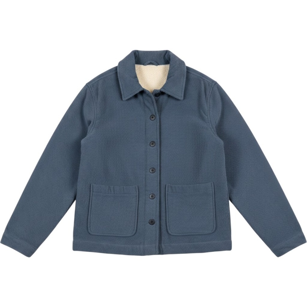 NWT Boston Traders Womens •S• Blue Corduroy Sherpa Lined Jacket Shacket Layering